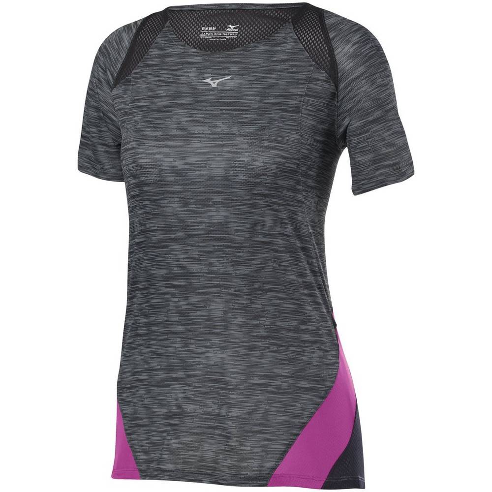 Damske Tričko Mizuno Aero Bezecke Čierne Vypredaj PWDZ61540